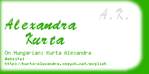 alexandra kurta business card